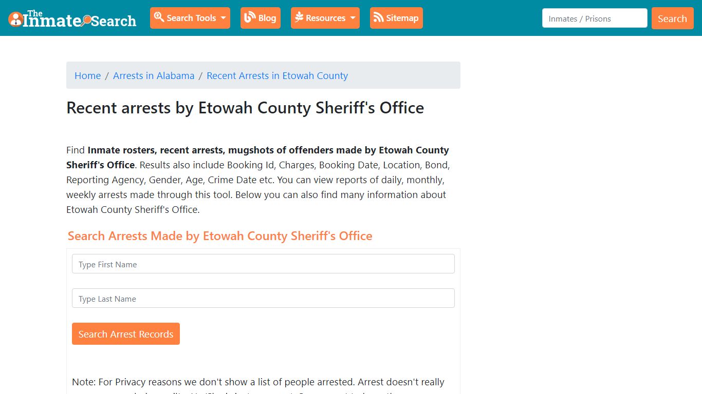 Recent arrests by Etowah County Sheriff's Office | Mugshots, Rosters ...